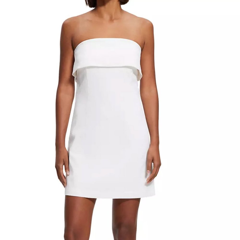 White linen Theory Dress worn ONCE!